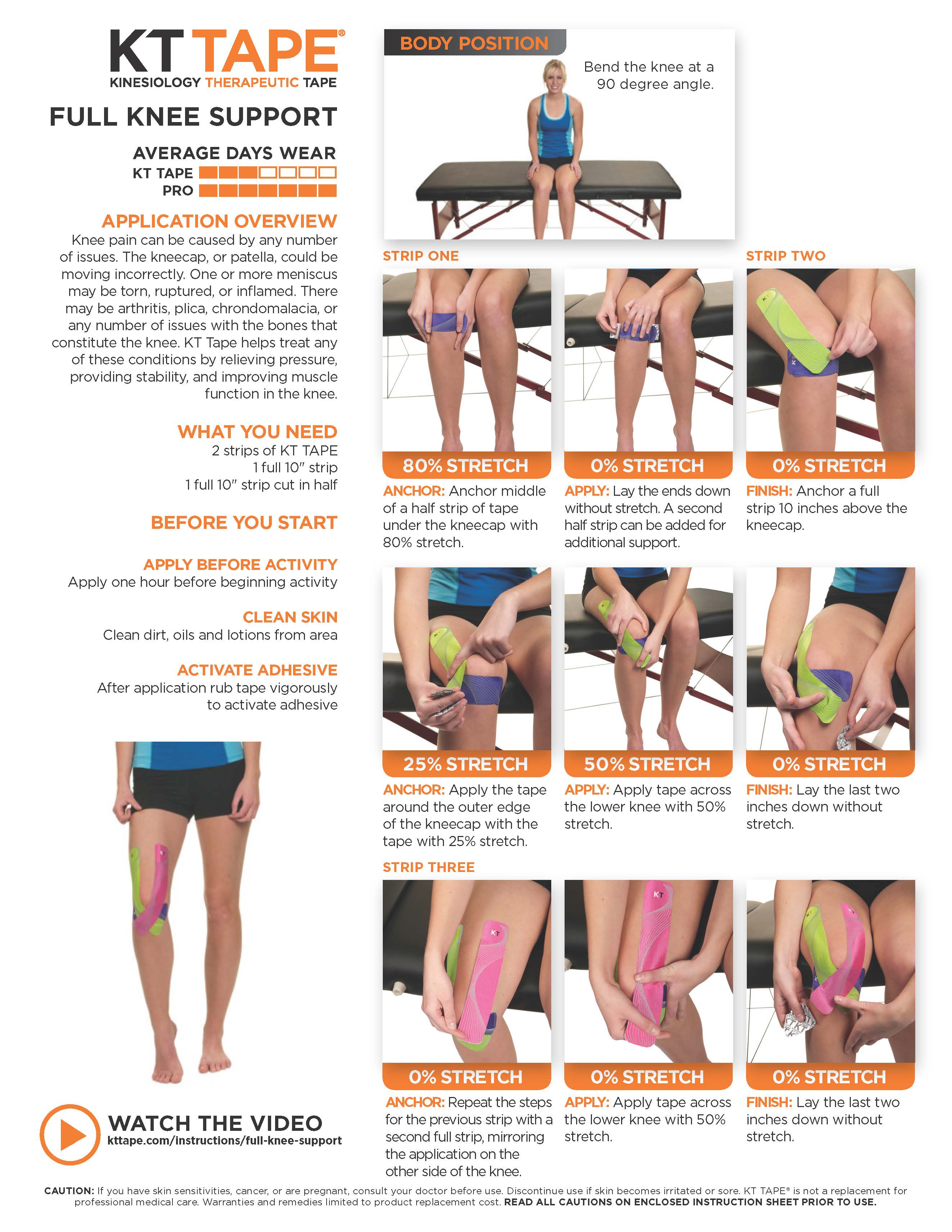 Knee Support Kt Tape • Theratape Education Center