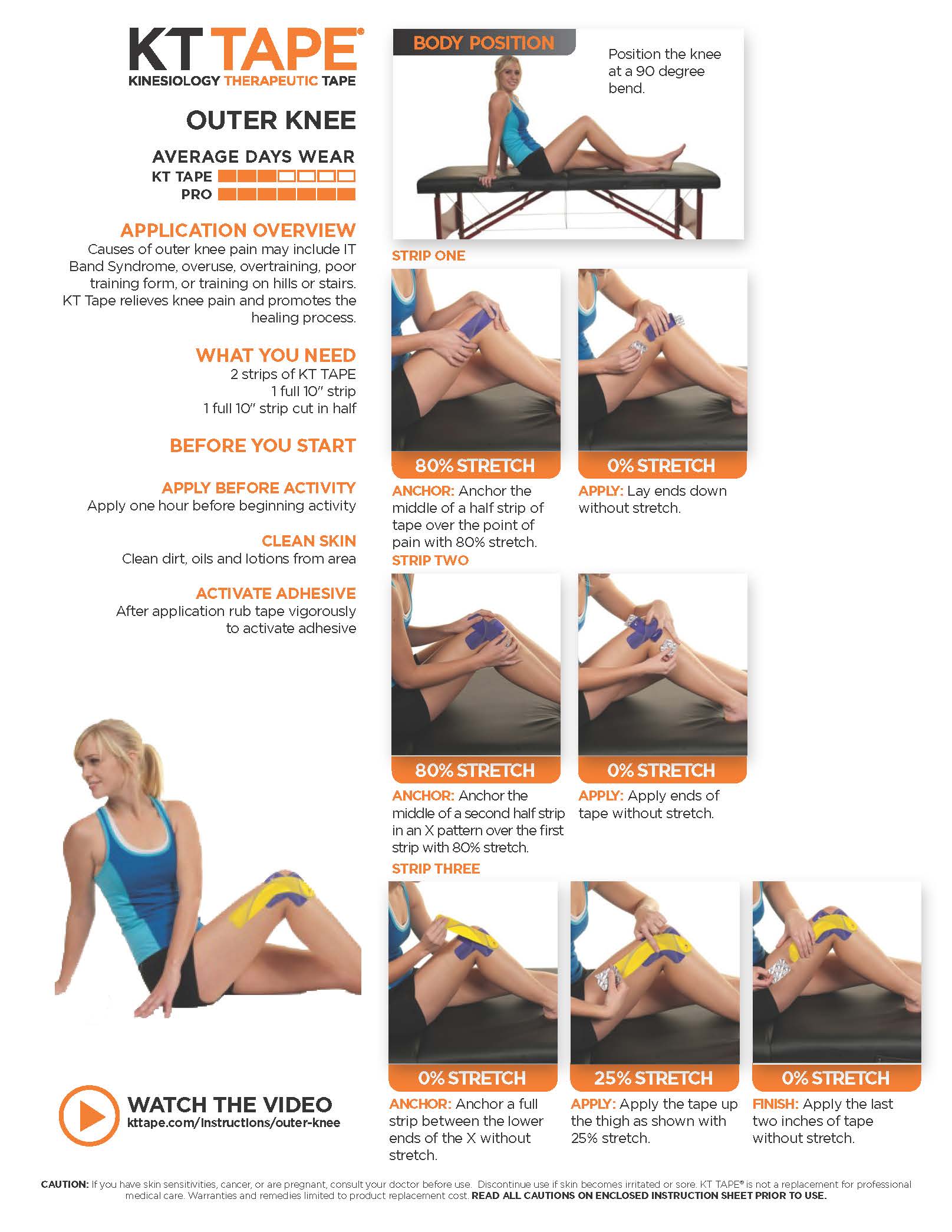 KT Tape - Kinesiology Taping Instructions for IT Band pain 